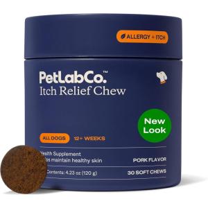 imagePetLab Co Itch Relief Chews  Support for Dry Occasionally Itchy Skin amp Coats  Formulated with Turmeric Omega 3 amp 6 Honey  Packaging May VaryPork